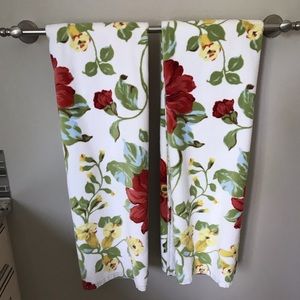 Pottery Barn floral bath towels and shower curtain